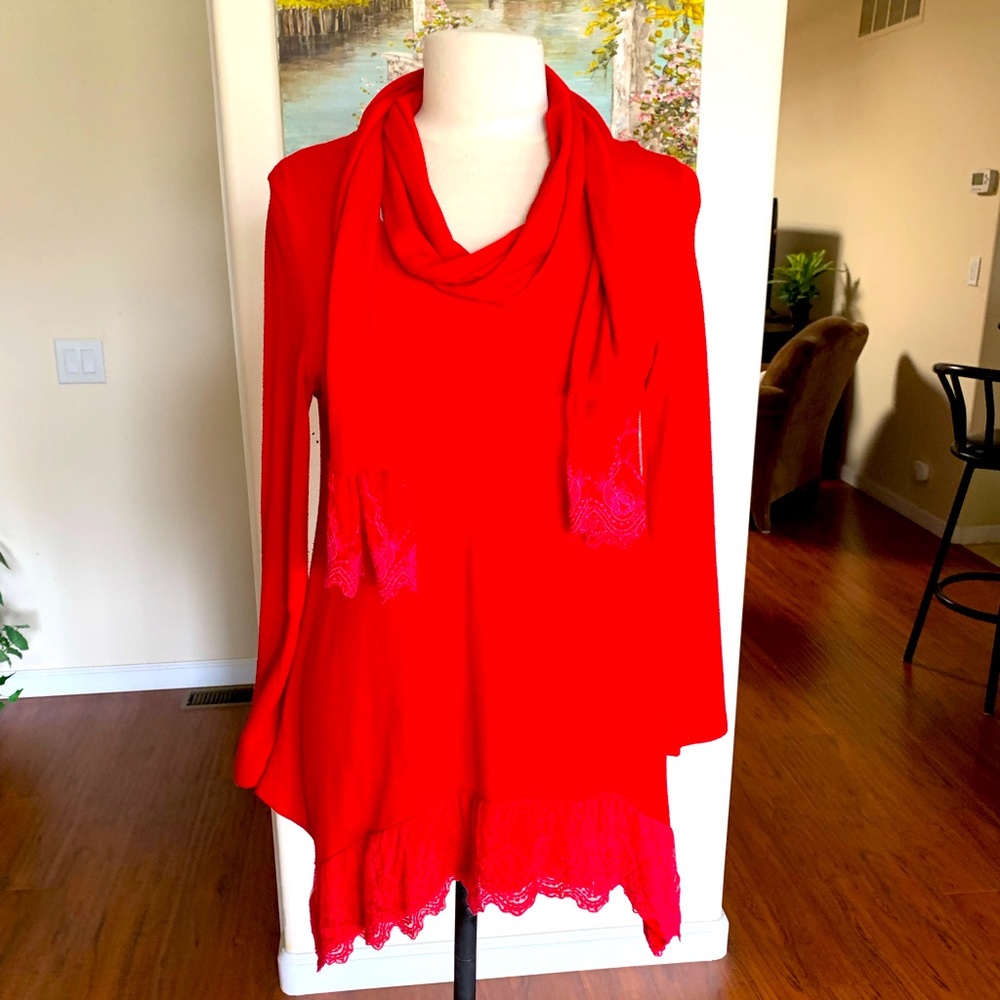 BUNDLE 2 OR MORE FOR THIS  Tunic with matching scarf.